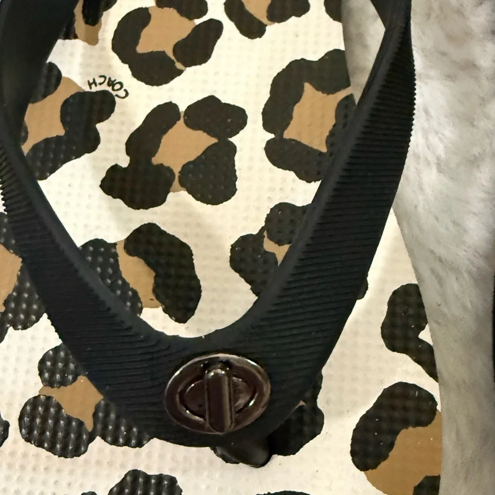Coach Leopard Print Flip Flops - Picture 2 of 6